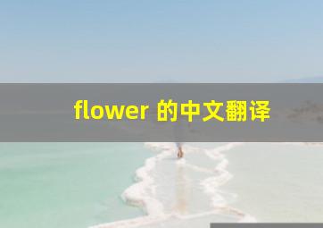 flower 的中文翻译